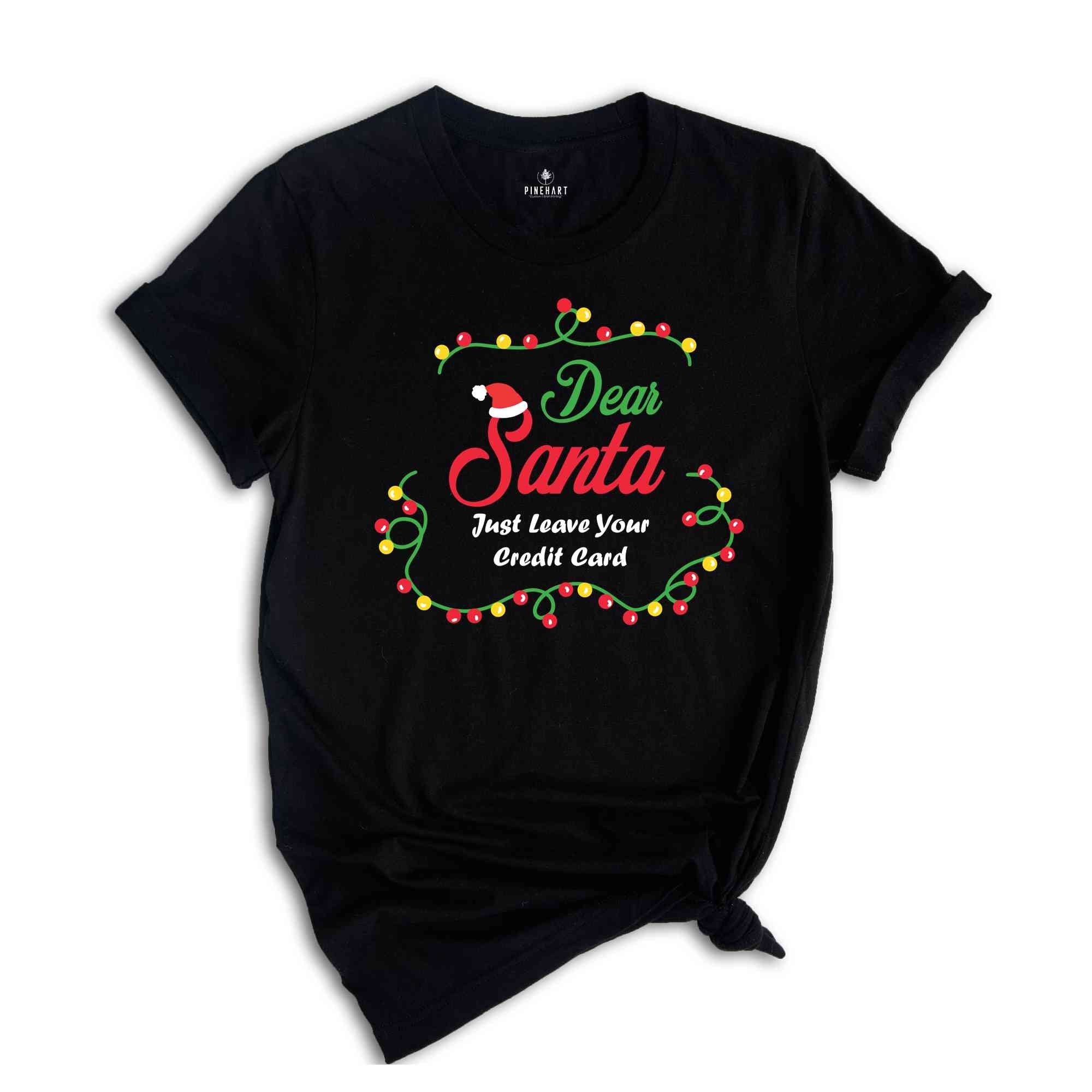 Just leave credit card Shirt, Dear Santa Shirts, Funny Christmas Group Shirt, Matching Christmas Shirts, Xmas Celebration Tee,