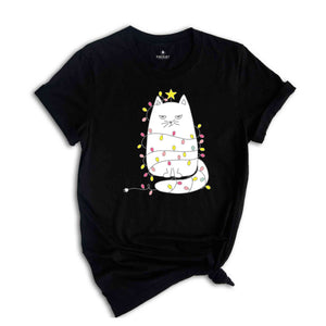 Christmas Lights Cat Shirt, Cute Cat Christmas Shirt, Christmas Cat Shirt, Cat Mom Christmas Shirt, Funny Christmas Shirt, Cat Lover Shirt