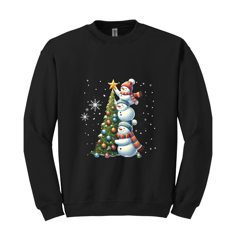 Cute Christmas Snowman Sweatshirt, Funny Christmas Snowman Sweater, Let it Snow Hoodie, Watercolor Winter Shirt, Snowman Shirt