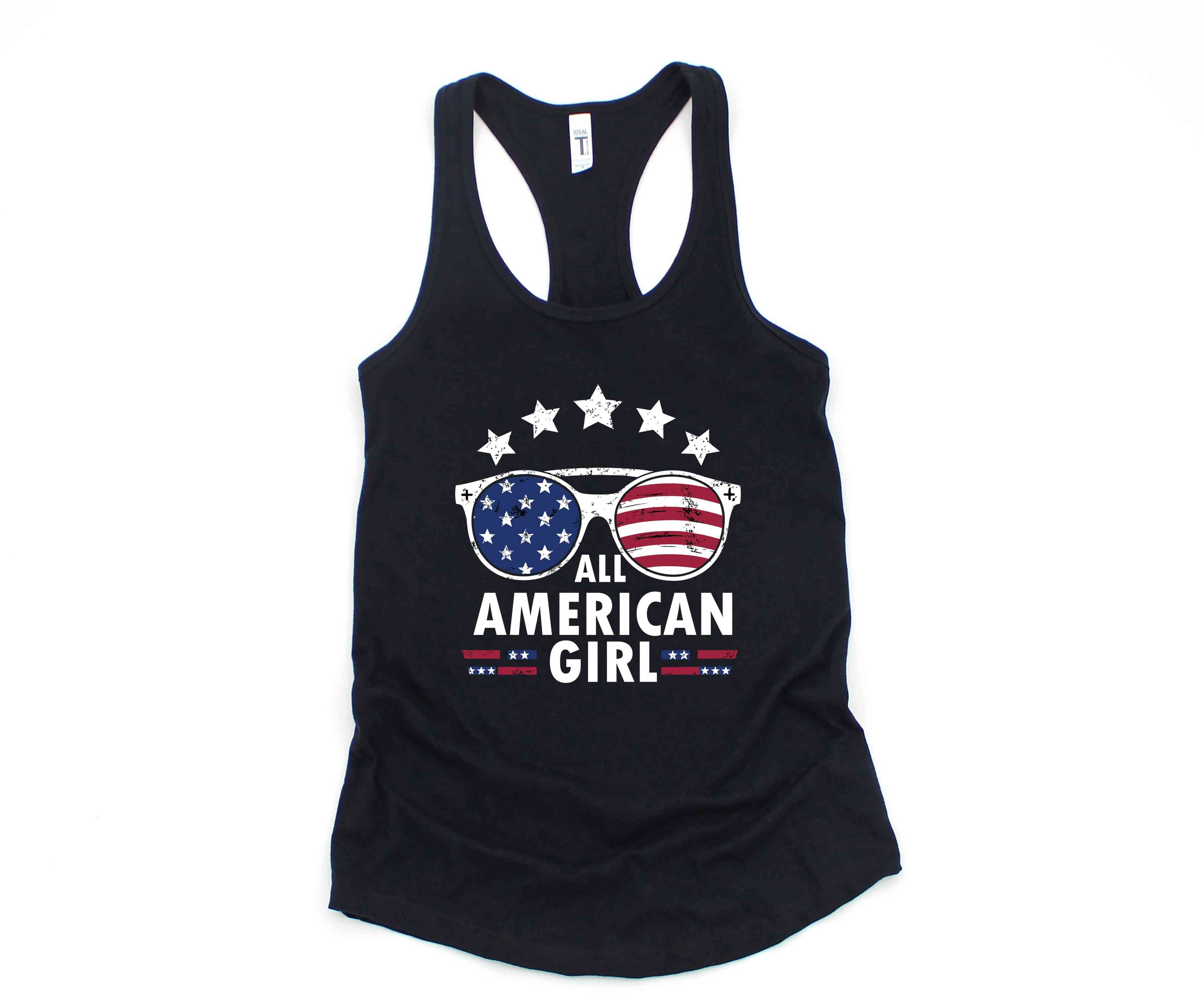 All American Girl Tank Top, 4th of July Tank, Patriotic Tank, 4th Of July Tank, Usa Flag Shirt, Independence Day Shirt