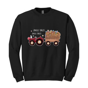 Jingle Bales Jingle Bales Sweatshirt, Christmas Sweatshirt, Farming Sweatshirt, Christmas Farmer Sweatshirt, Christmas Lights