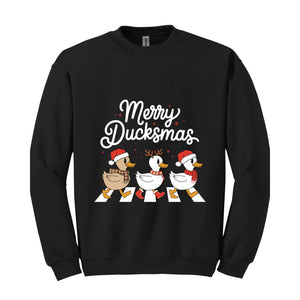 Merry Ducksmas Sweatshirt, Ducks Christmas Sweatshirt, Funny Ducks Christmas Hoodie, Duck Lover Hoodie, Holiday Hoodie, Mom Gift