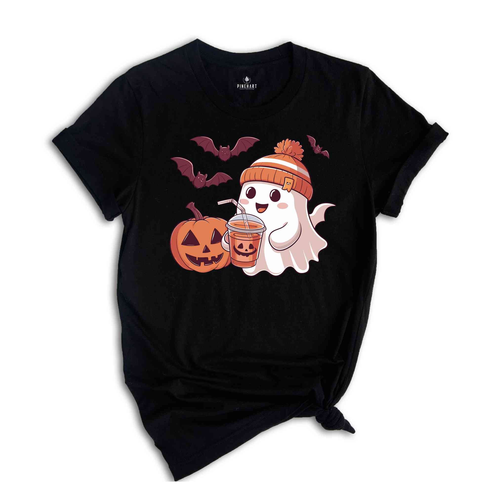 Cute Ghost Halloween Shirt, Fall Coffee Shirt, Mom Shirt, Little Ghost Juice Shirt, Ghost coffee Shirt, Cute Ghost Drinking Shirt