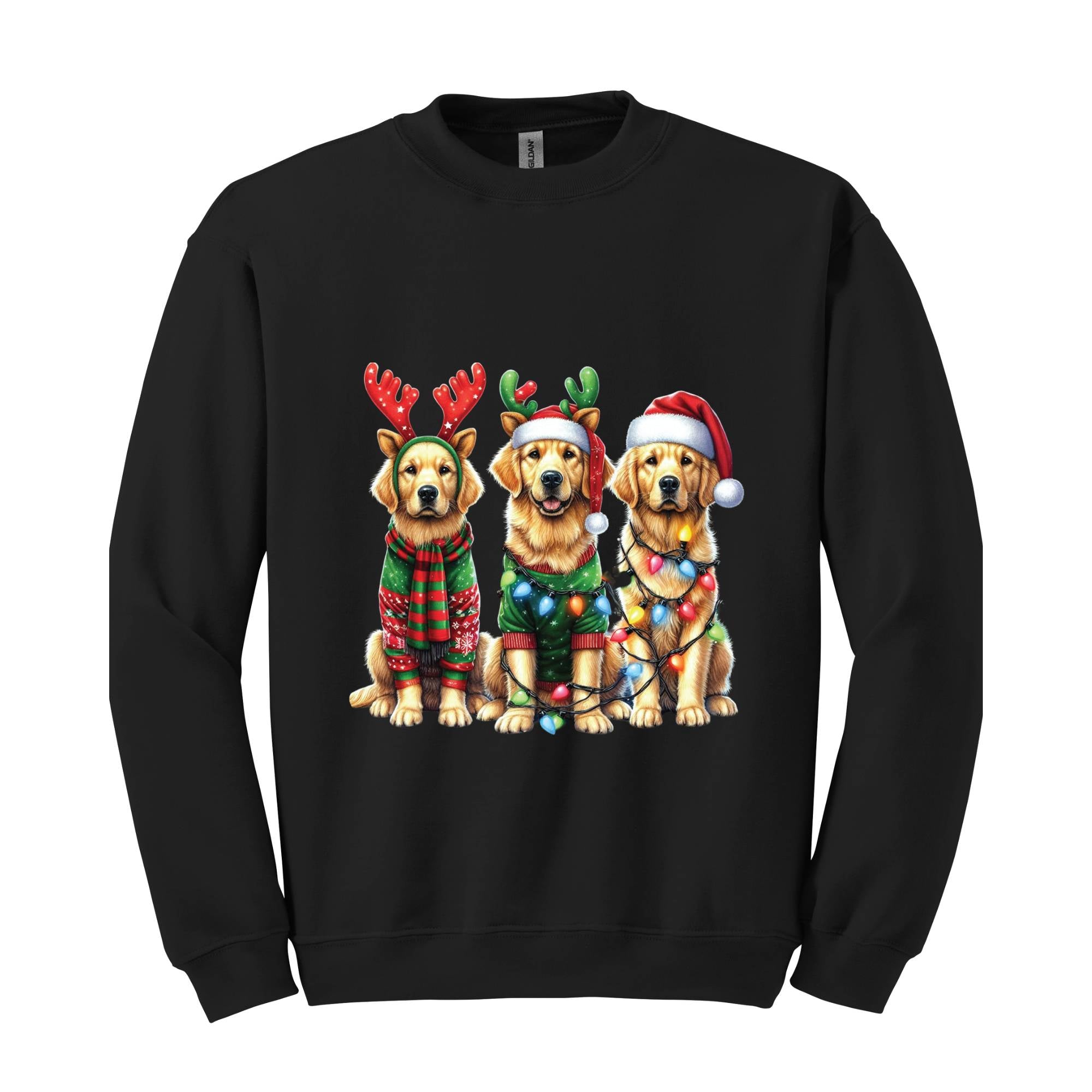 Golden Retriever Christmas Sweatshirt, Dog Christmas Sweatshirt, Golden Mom Shirt, Dog Lover Gift, Holiday Sweatshirt, New Year Sweatshirt