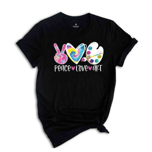 Peace Love Art Shirt, Art Shirt, Art Lover Shirt, Art Teacher Gift, Teacher Shirt, Artist T-Shirt, Art Lover Tee