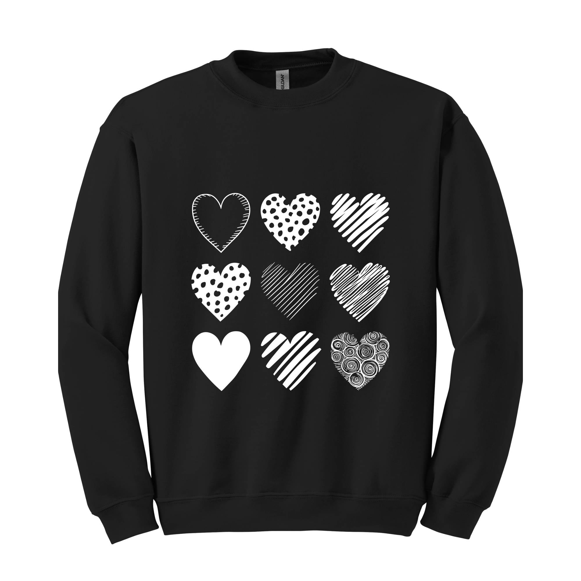 Cute Valentine Hearts Sweatshirt, Valentines Day , Valentine , Cute Valentine Gift, Cute Valentines Gift