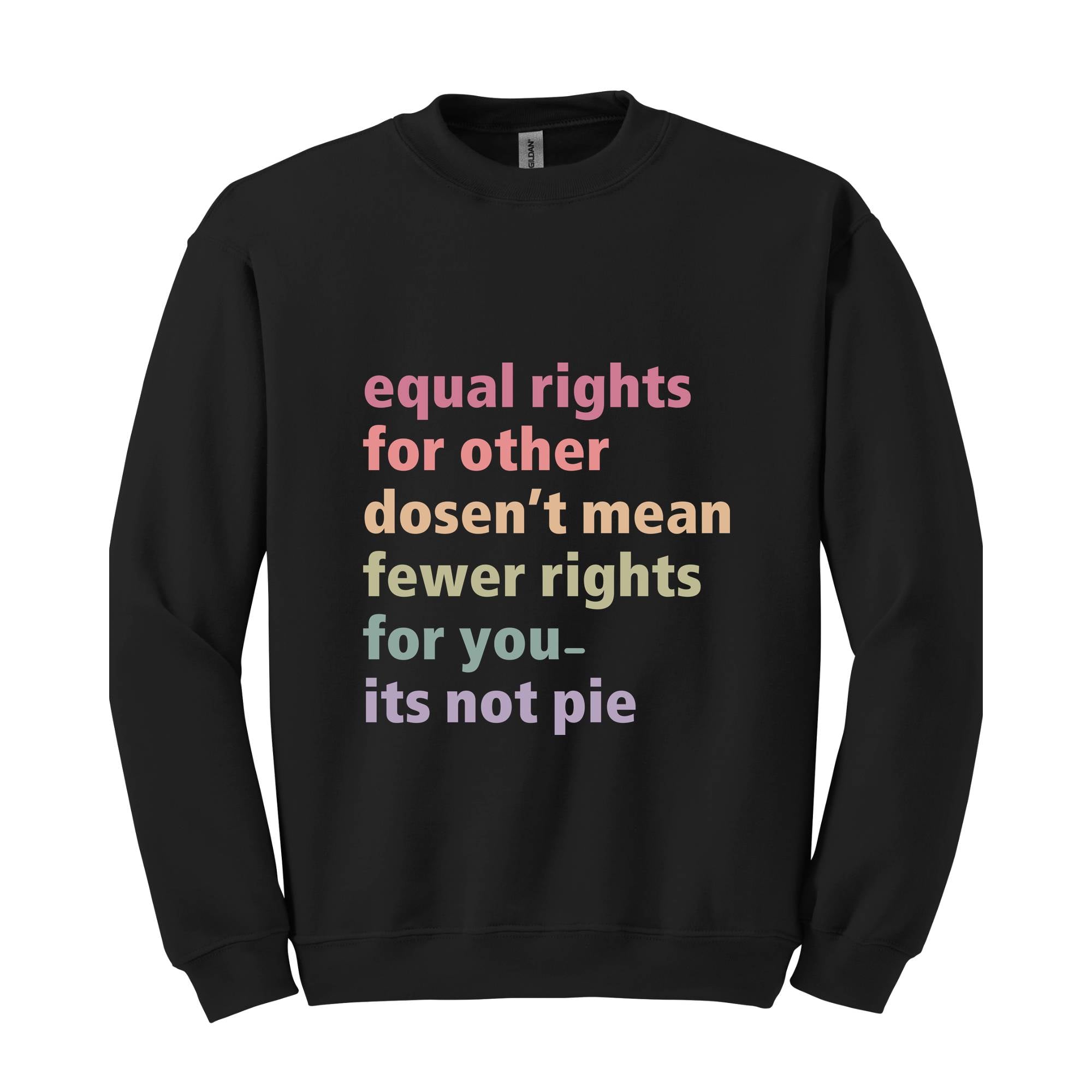 Equal Rights for Others Doesn't Mean Fewer Rights For You It's Not Pie Sweatshirt, Human Rights Tee, Social Justice Sweater