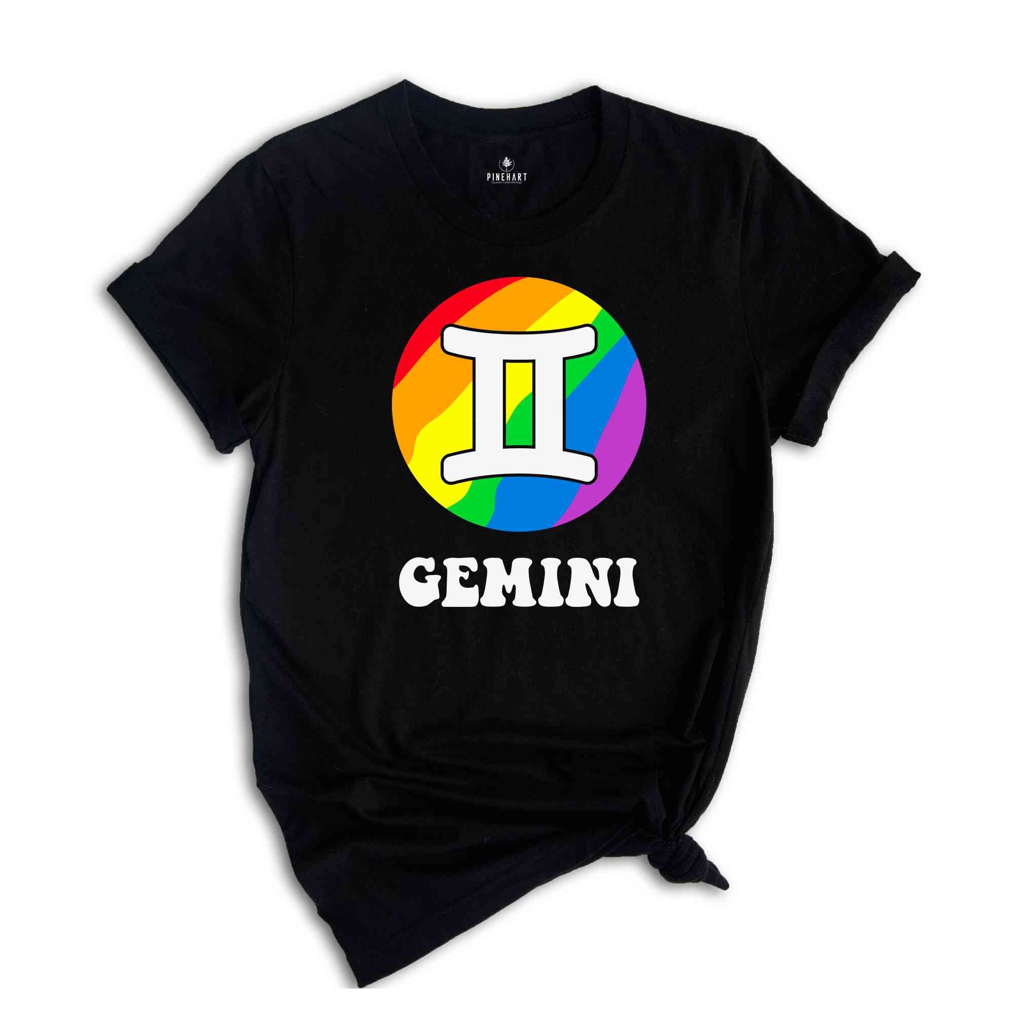 Gemini LGBT Shirt, Zodiac Sign Shirt, Gemini Birthday Shirt, LGBTQ Pride Shirt, Pride Month Shirt, Rainbow Shirt, Zodiac Tshirt