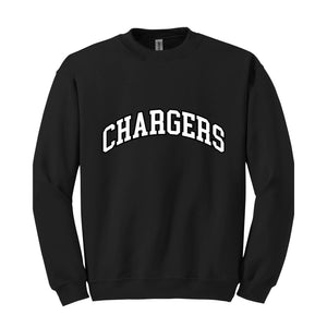 Team Mascot Sweatshirt, Chargers Team Sweatshirt, Chargers Team Spirit Sweatshirt, Chargers Fan Sweatshirt, Chargers School Sweatshirt