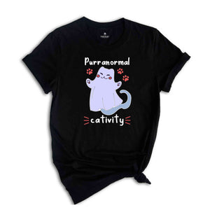 Purranormal Cativity Shirt, Spooky Season Shirt, Cute Cat Shirt, Cat Lover Halloween Gift, Halloween Shirt, Cat Shirt, Cat Mom Shirt