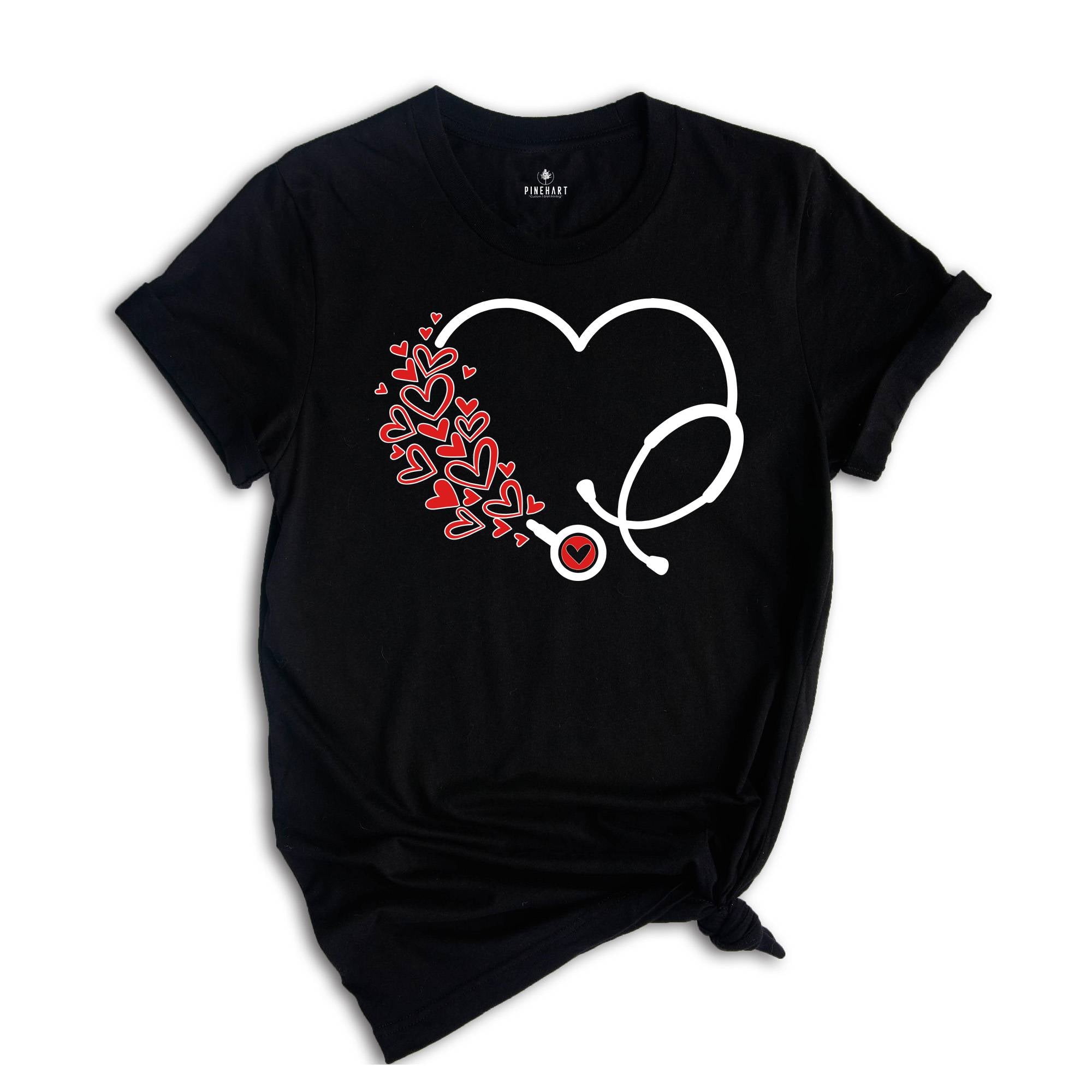 Valentine's Day Stethoscope Shirt, Valentine Nurse Tee, Valentine Doctor Tshirt, Heart Stethoscope, Valentine Day Nurse Gift