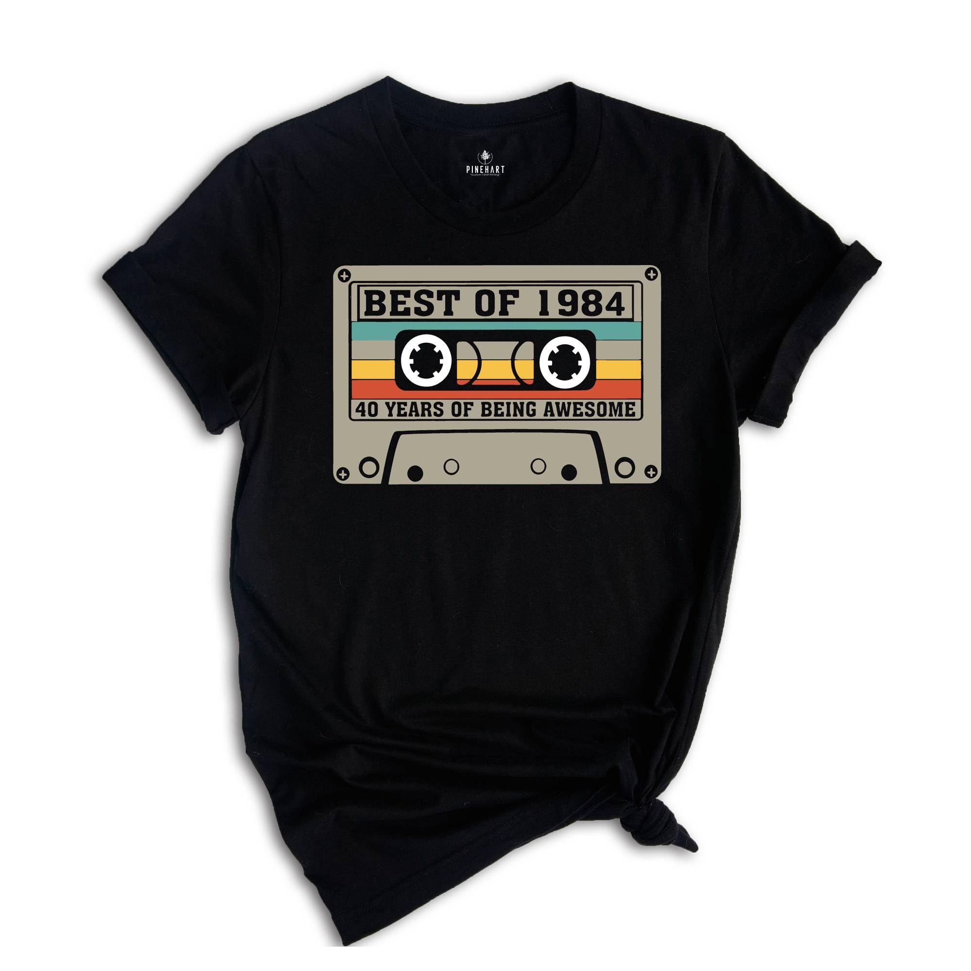 40th Birthday Shirt, 1984 Cassette T-Shirt, Vintage 1984 Tee, Best Of 1984 T-Shirt, 40 Years of Being Awesome, 40th Birthday Gift