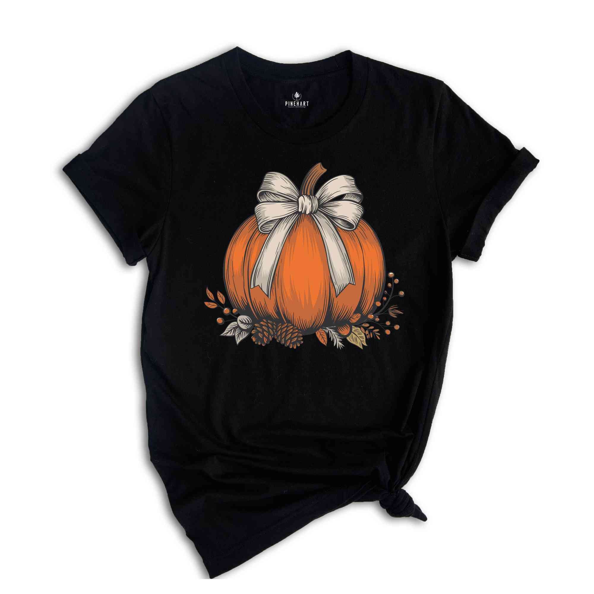 Fall Pumpkin Shirt, Coquette Halloween Shirt, Floral Pumpkin Shirt, Halloween Shirts, Halloween Pumpkin Shirt, Fall Shirt