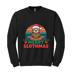 Merry Slothmas Sweatshirt, Yoga Lover Gifts, Pilates Christmas Gift