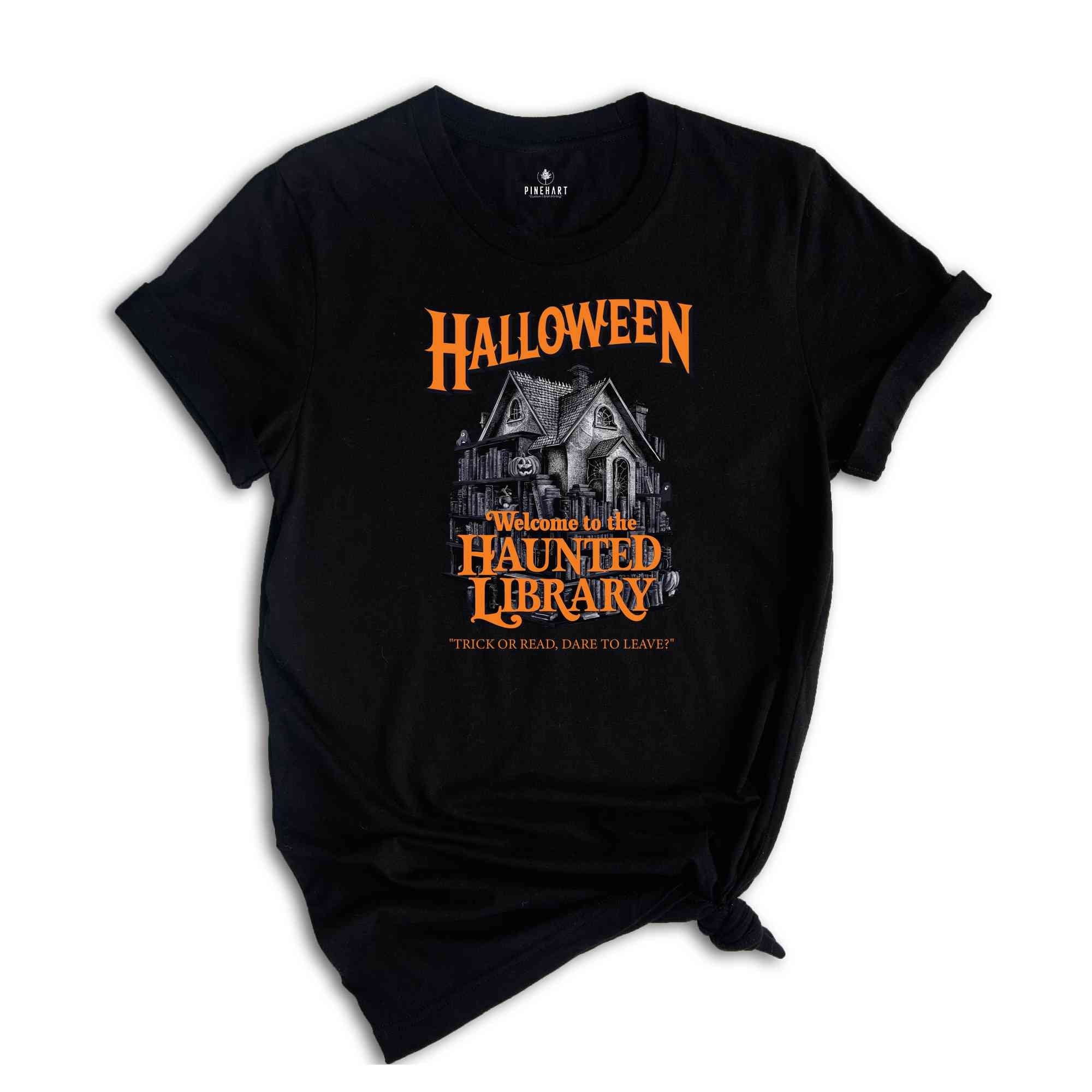 Halloween Haunted Library Shirt, Librarian Shirt Bookish Shirt Ghost Reading Shirt Teacher Shirt Banned Books Shirt Bookish Halloween