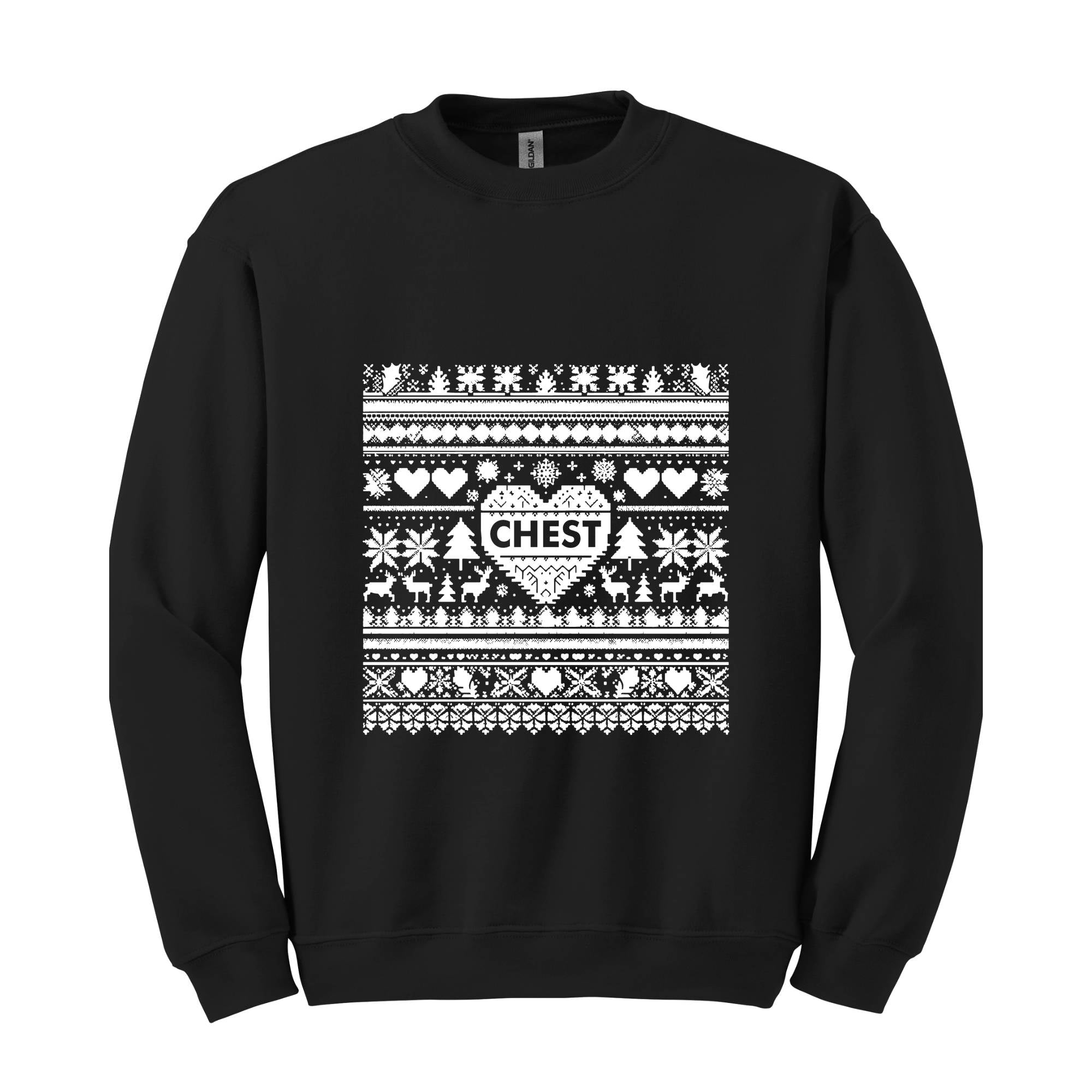 Chest Nuts Christmas Couple Sweatshirts, Funny Matching Couple Sweatshirt for Christmas, His and Hers Ugly Sweater For Couples