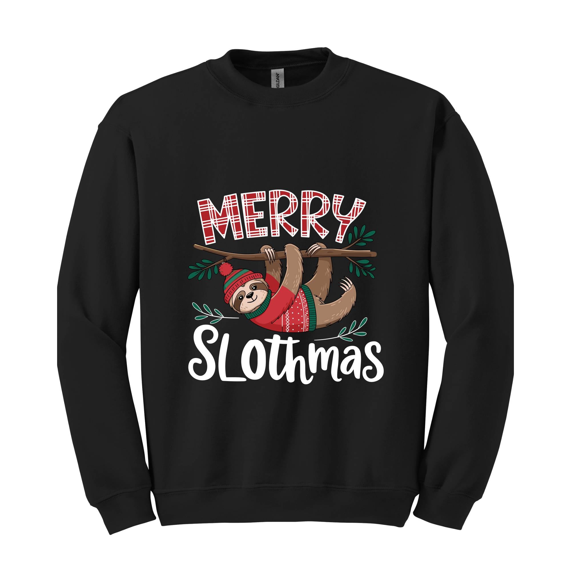 Merry Slothmas Sweatshirt, Trendy Christmas Hoodie, Funny Christmas Sweater, Sloth Lover Gift, Sloth Christmas Hoodie