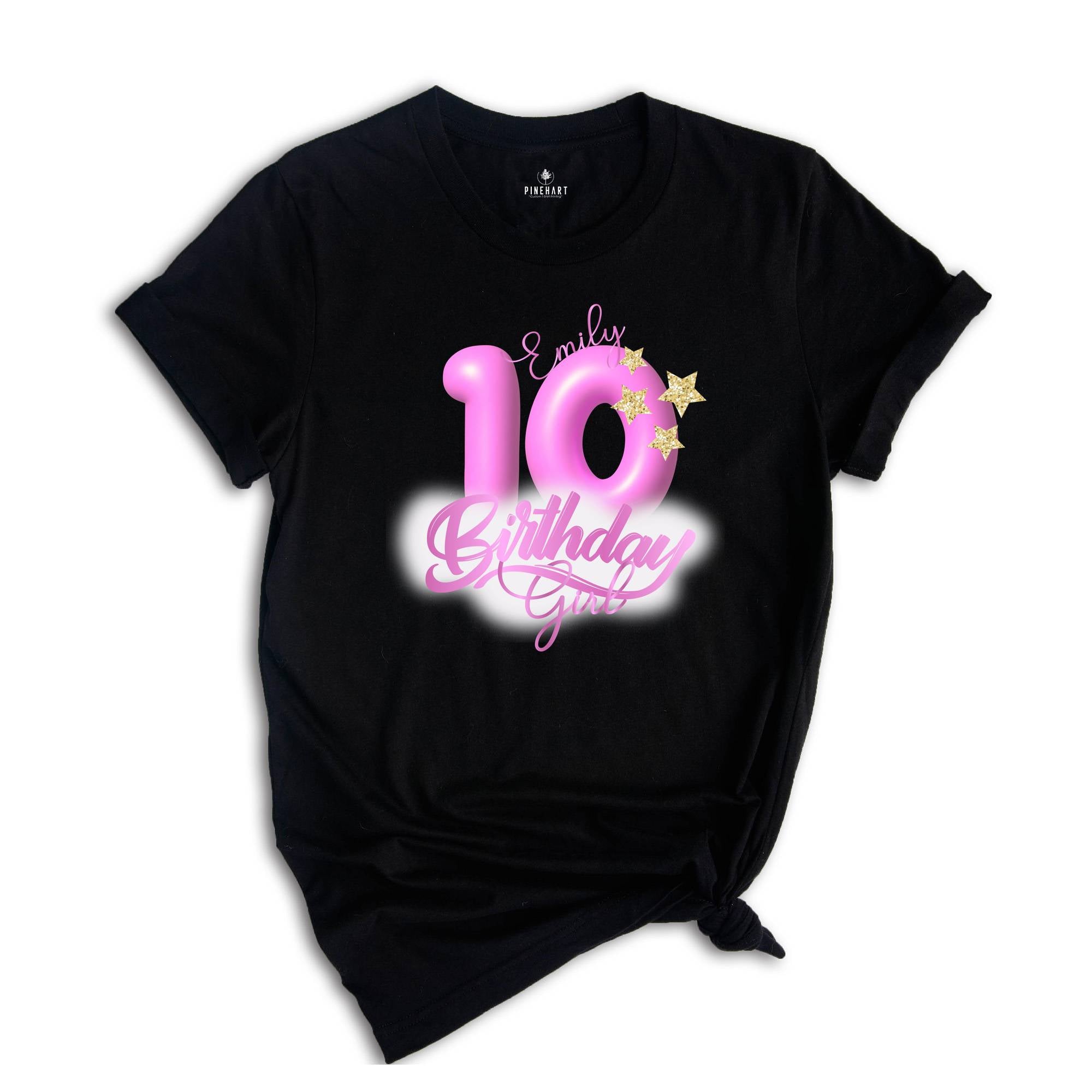 Personalized Birthday Girl T-shirt, Crown 10th Birthday Shirt, Custom Birthday Party, Kids Toddler Youth and Adult Shirt, 10th Birthday Tees