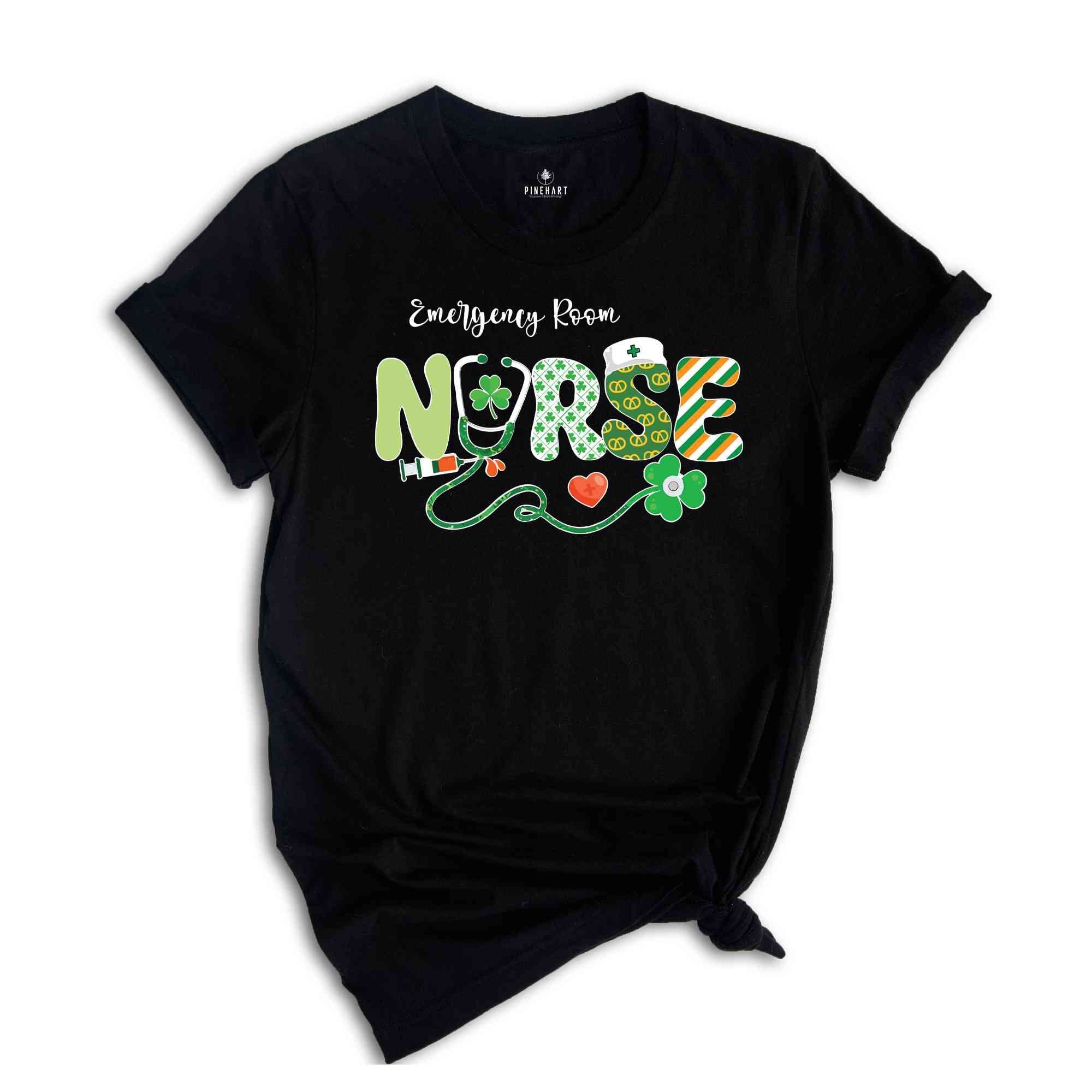 Emergency Room Nurse St Patricks Day Shirt, ER Crew Shirt, Emergency Nurse Gift, Lucky Nurse Tee, Irish Shirt, Nursing St Patricks