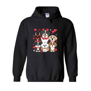 Valentines Dogs Sweatshirt, Dog Lover Valentines Gift, Valentines Hoodie, Dog Mom Hoodie, Dog Valentine Hoodie, Cute Valentines Sweatshirt