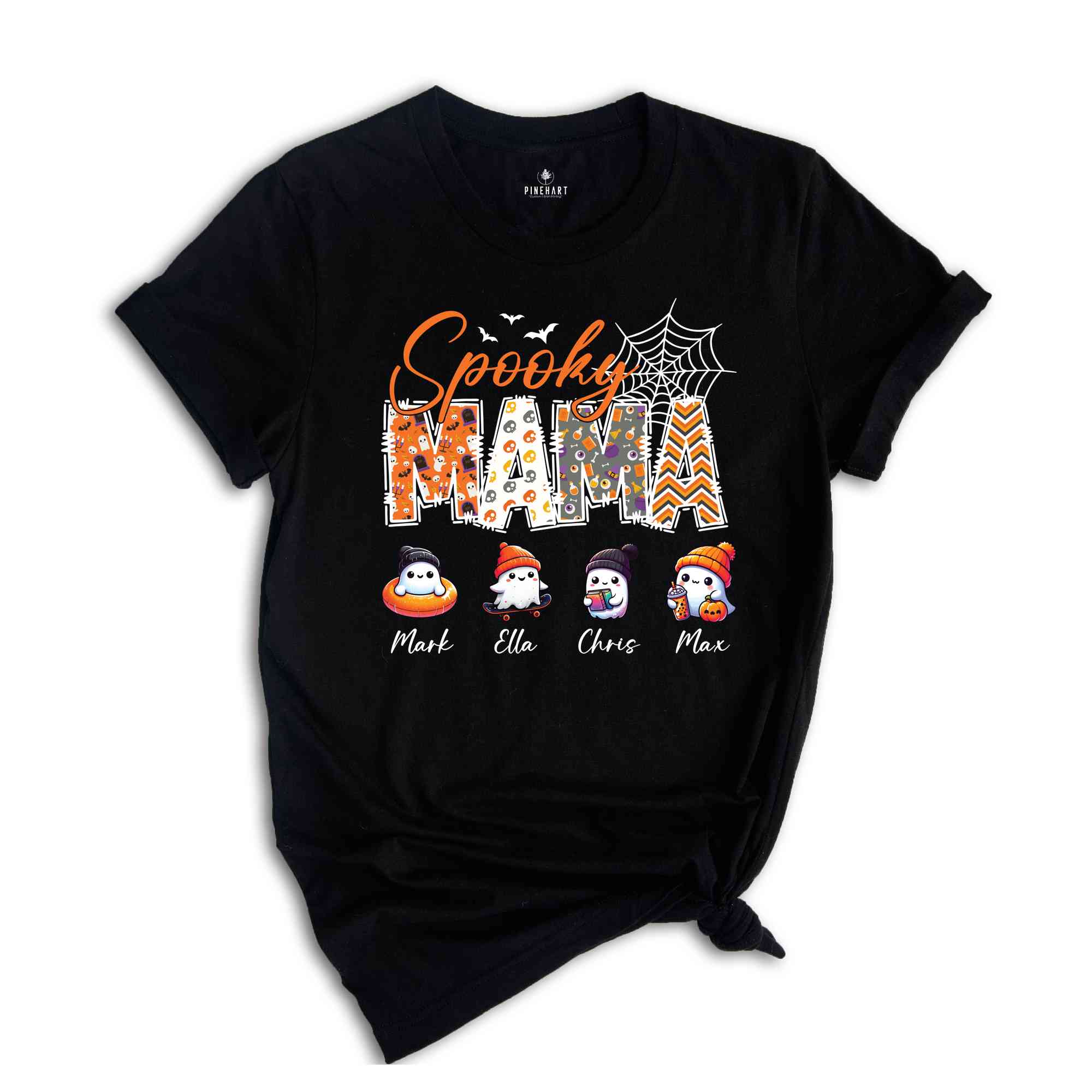 Spooky Mama Custom Shirt, Kids Names Halloween Shirt, Retro Halloween Shirt, Mother Custom Name Shirt, Halloween Mom Shirt, Halloween Shirt