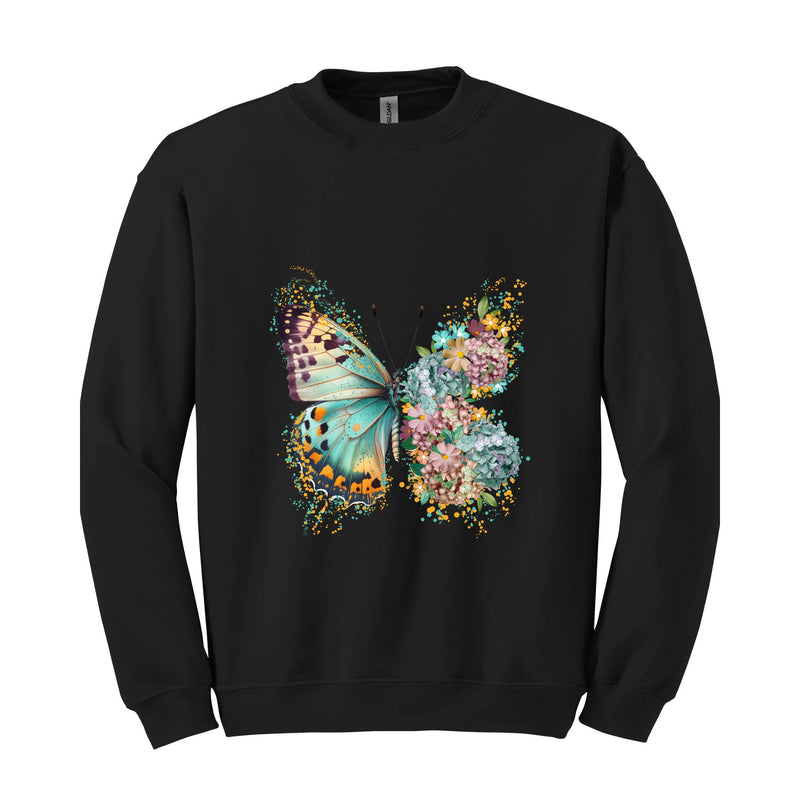 Floral Butterfly Sweatshirt, Hippie Butterfly Sweater, Butterfly Shirt, Butterfly Lover Gift, Boho Butterfly Hoodie, Antisocial Women Shirt