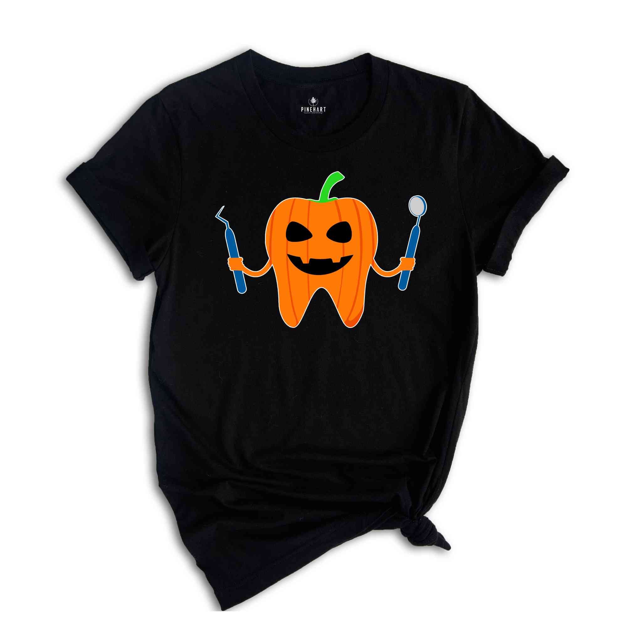 Pumpkin Tooth Shirt, Happy Halloween Tooth, Halloween Dental T-Shirt, Pumpkin Teeth Tooth Shirt, Dental Apparel