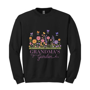 Grandma's Garden Sweatshirt, Birth Flowers With Kids Names Hoodie, Personalized Mom Hoodie, Custom Name Hoodie, Cute Grandma Hoodie