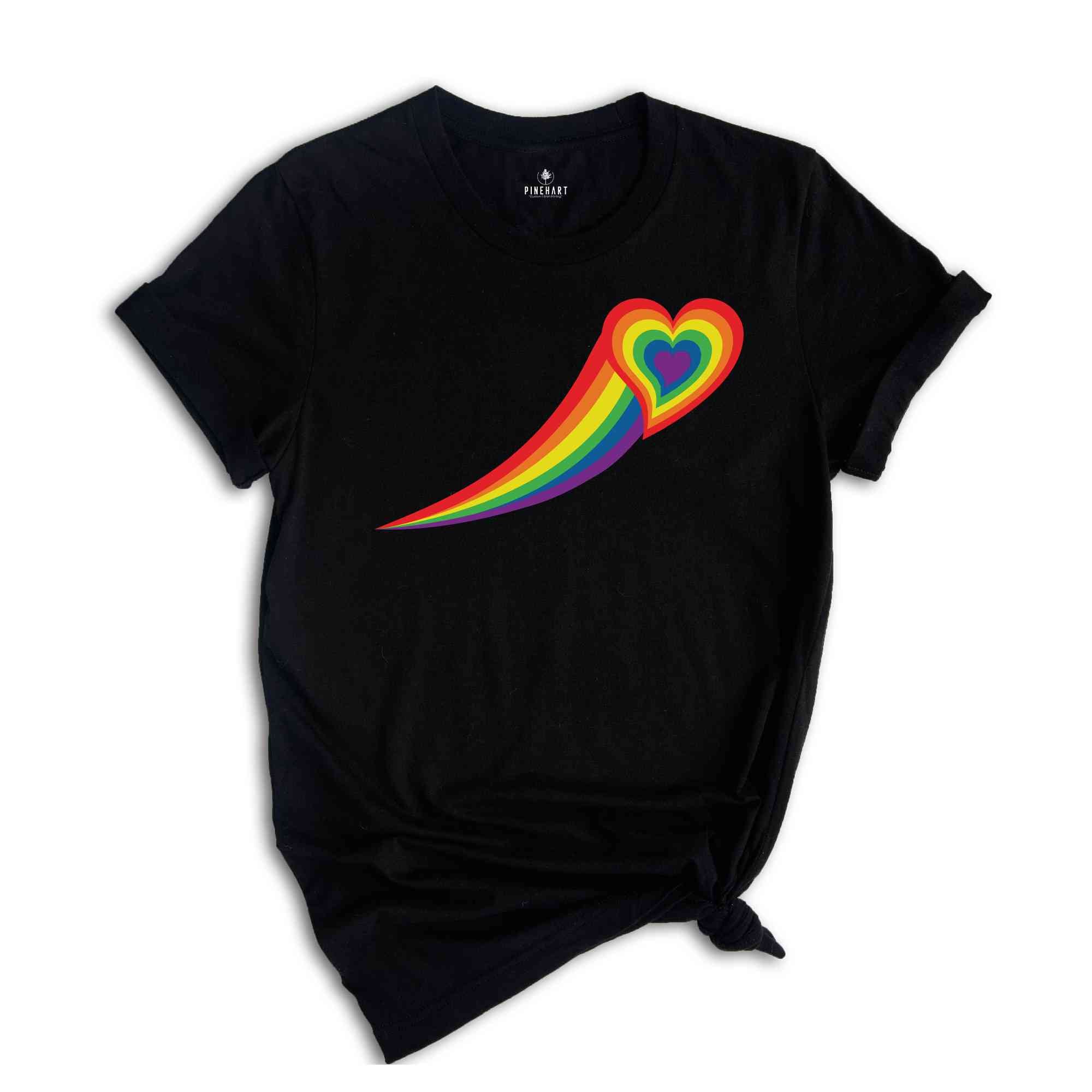 Rainbow Heart Shirt, Pride Heart Shirt, LGBT Shirt, LGBT Shirt Funny, Women Pride Tee, Gay Heart Shirt