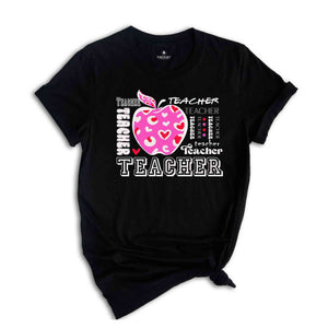 Back To School Shirt , Leopard Teacher Shirt, Teacher Appreciation Shirt, Leopard Apple Teacher Shirt, Kindergarten teacher tee