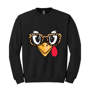 Turkey Face Sweatshirt, Cute Turkey, Fall Thanksgiving Sweatshirt, Thanksgiving Family, Funny Turkey