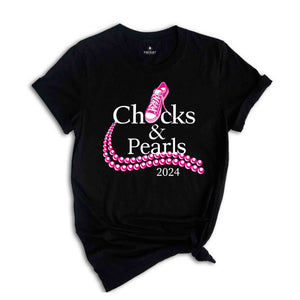 Chucks & Pearls 2024 Election T-Shirt, Kamala Harris Tee, Kamala Harris President 2024 Shirt, Usa Elections Gifts