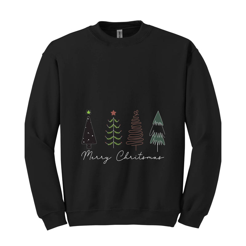 Merry Christmas Sweatshirt, Christmas Trees Shirt, Christmas Tee, Christmas Sweatshirt, Cute trees Christmas Shirt,, Christmas Tree