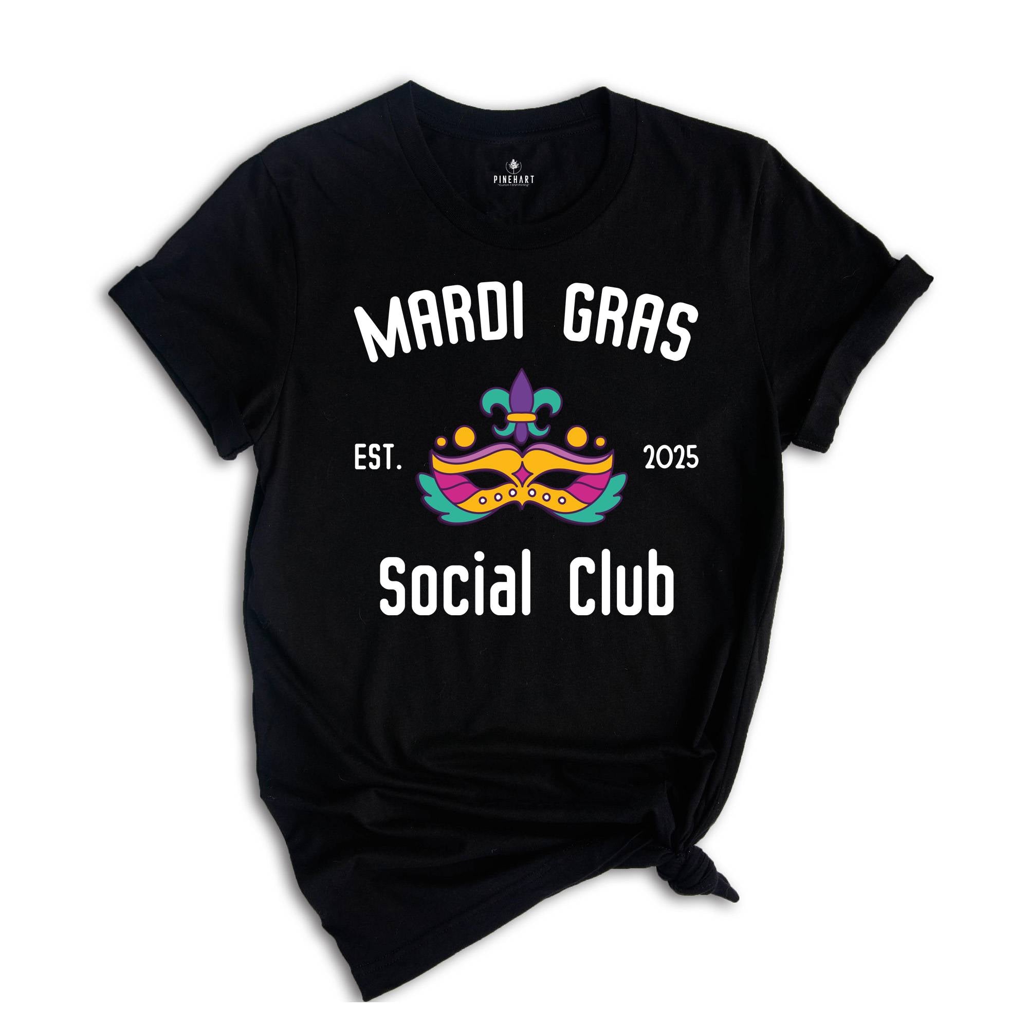 Mardi Gras Social Club Shirt, Mardi Gras Tee, Mardi Gras Party Shirt, Social Club Tee, Mardi Gras T-Shirt, Fat Tuesday Shirt, Fleur De Lis