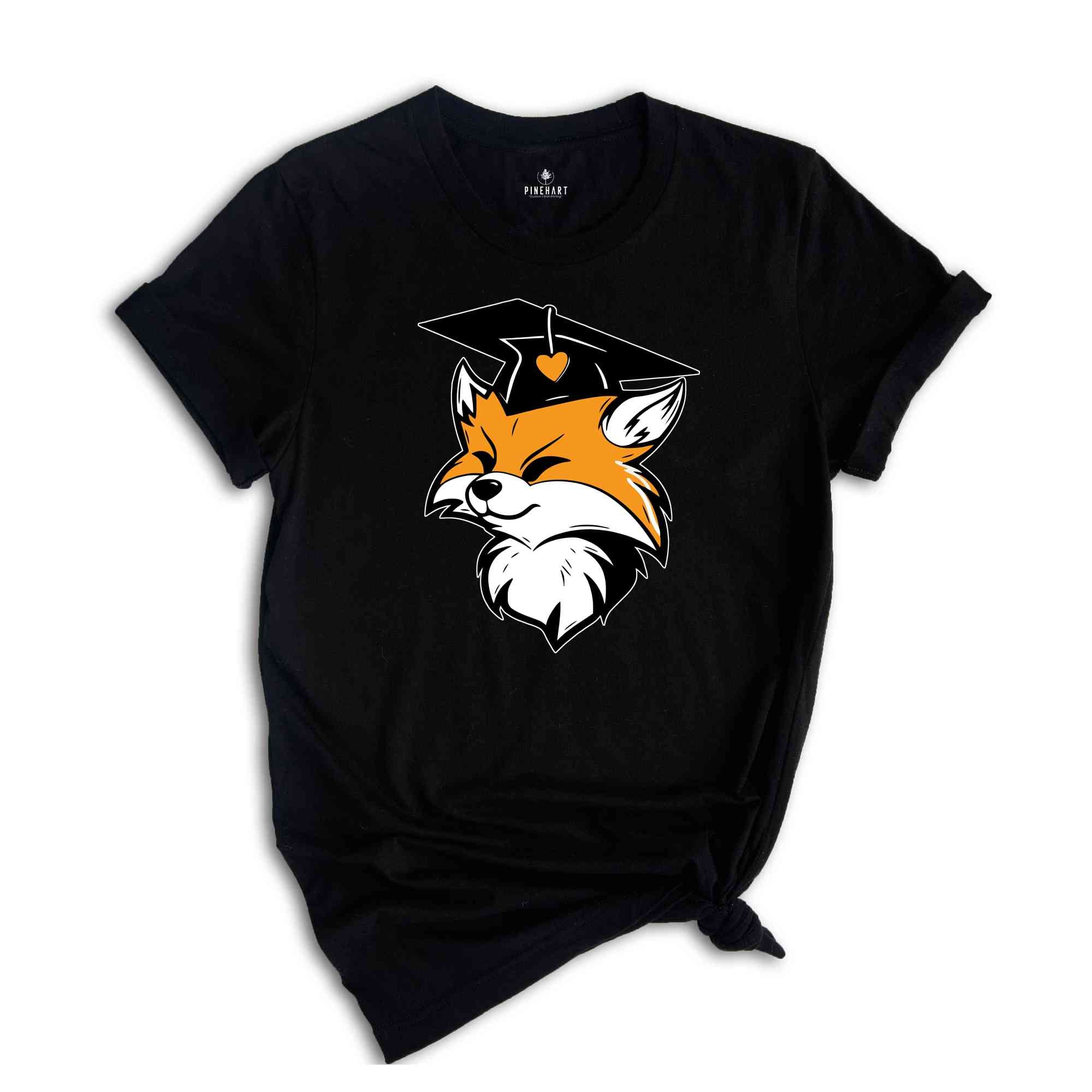 Fox in a Graduation Shirt, Cute Fox T-shirt, Fox Lover Tee, Graduation Gifts, Graduate Shirt 2024, Senior 2024 T-shirt