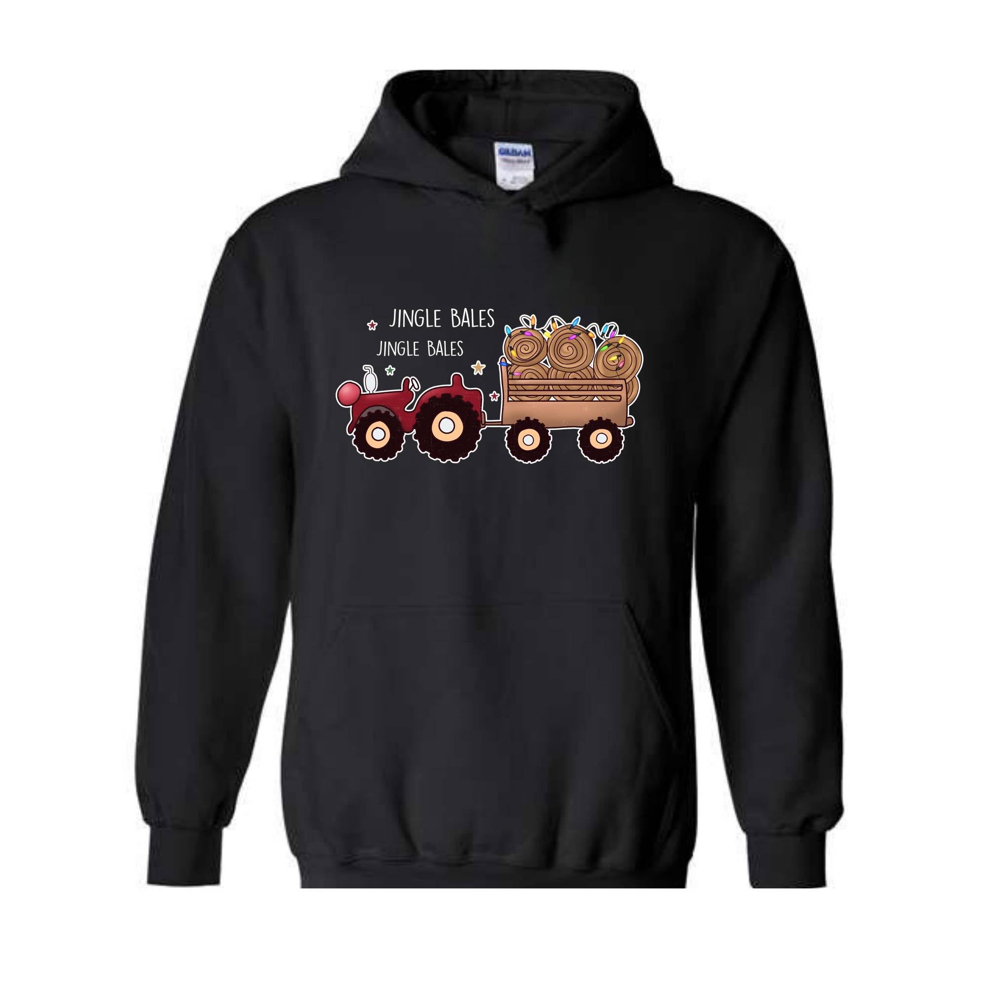 Jingle Bales Jingle Bales Hoodie, Christmas Hoodie, Farming Hoodie, Christmas Farmer Hoodie, Christmas Lights