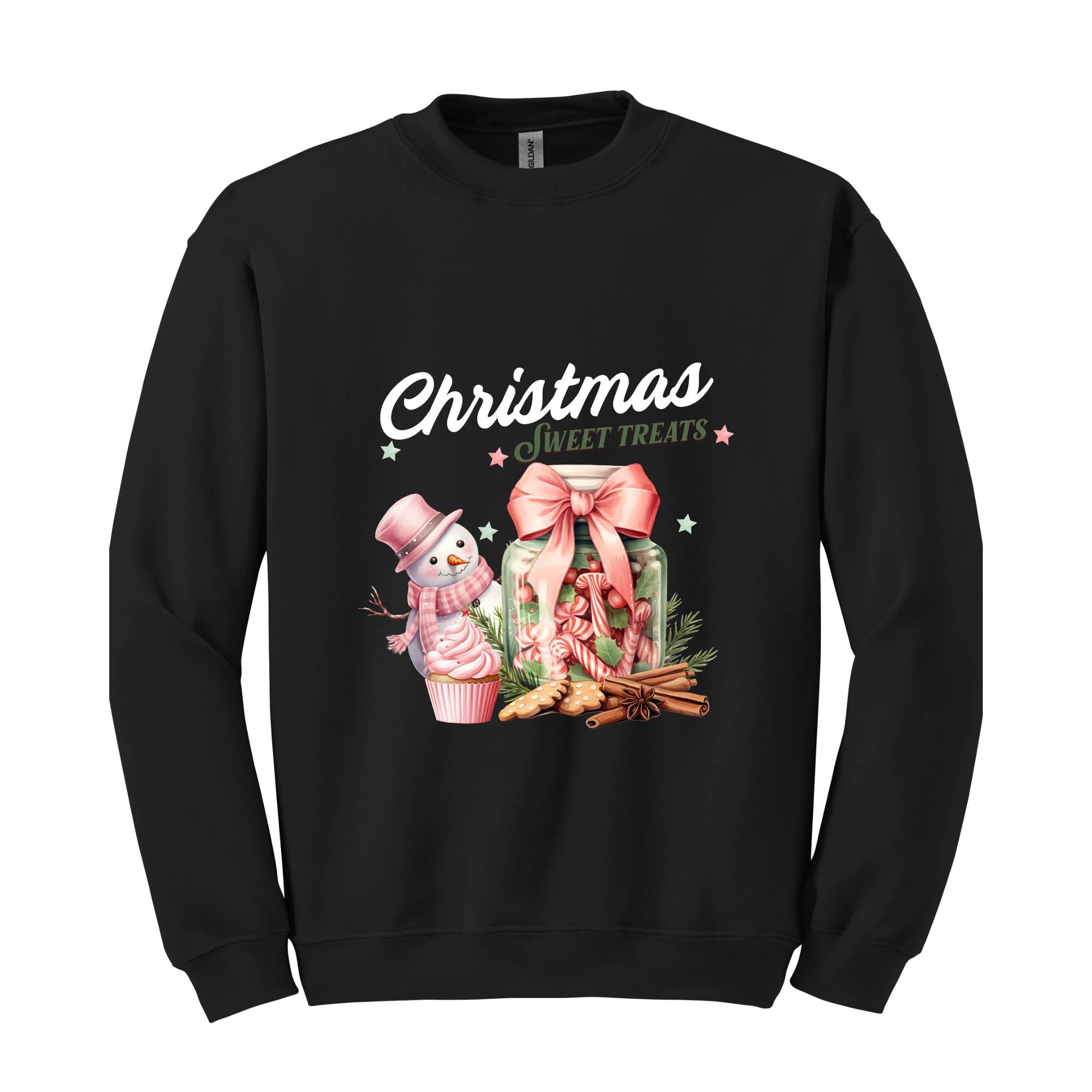 Christmas Sweat Treats Sweatshirt, Cute Christmas Sweatshirt, Christmas Gift, Christmas Party, Snowman Sweatshirt, Women Christmas