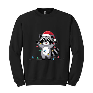 Christmas Raccoon Sweatshirt, Christmas Sweatshirt, Cute Raccoon Sweat, Funny Animal Shirt