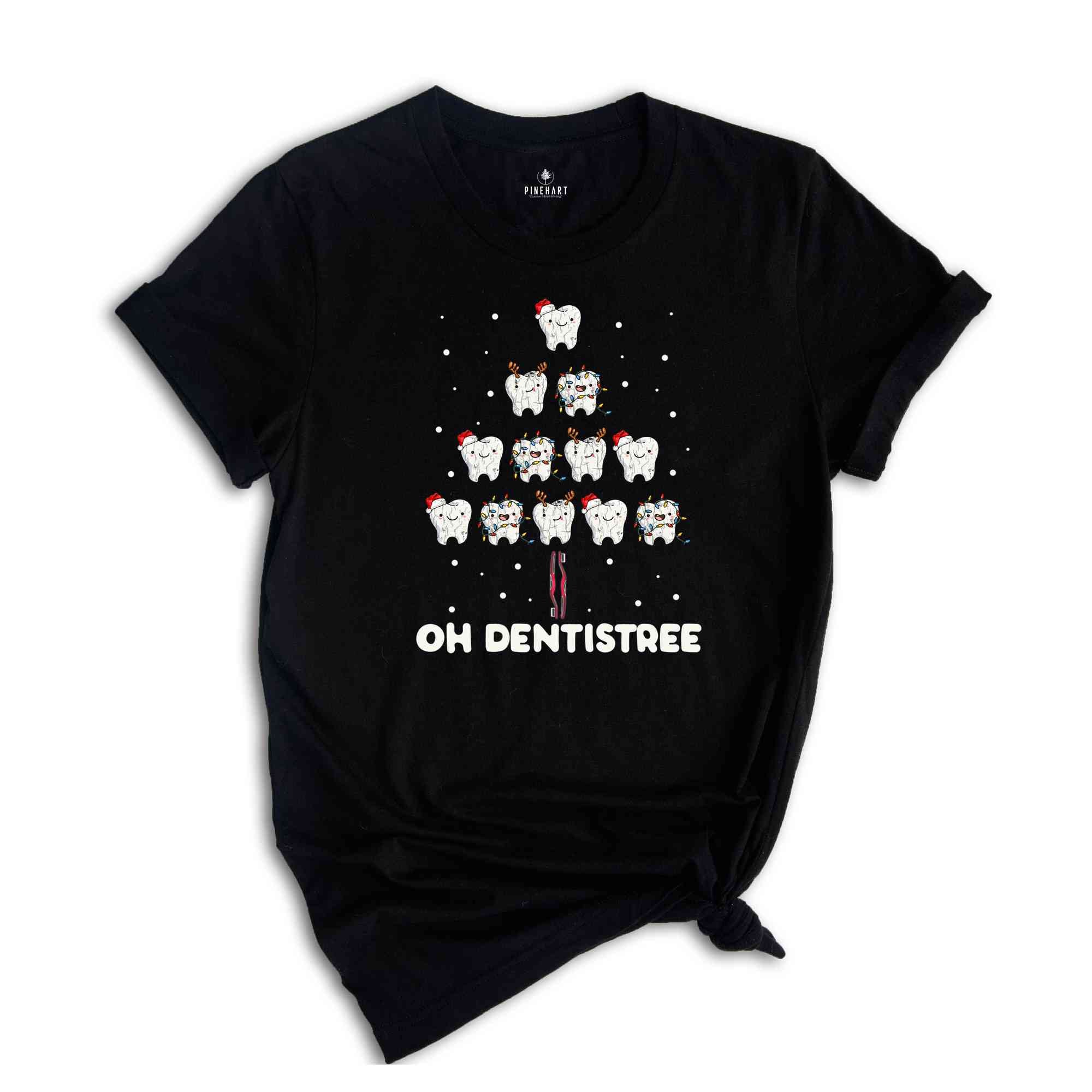 Christmas Tooth Dentist Tree Shirt, Santa Claus Dental Gift, Tooth Fairy Gift, Funny Tooth T-Shirt, Dental Assistant Gift