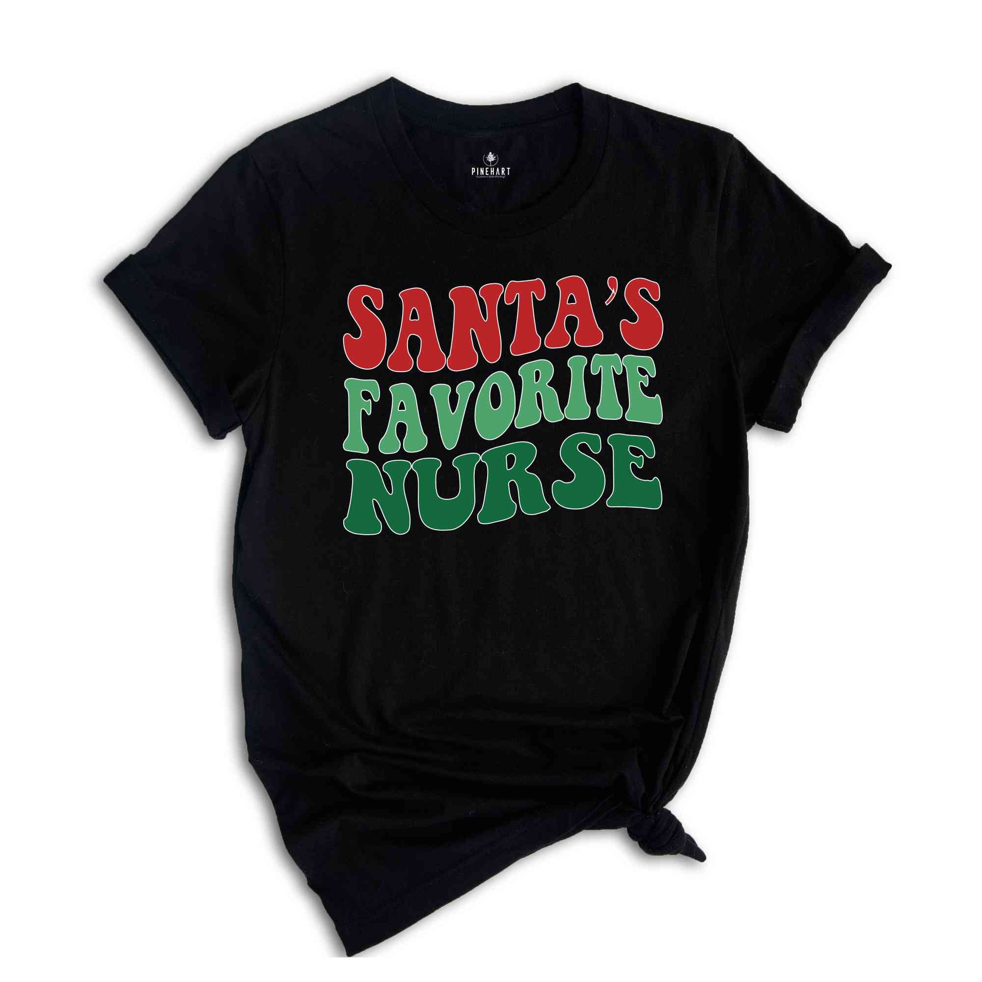 Santa’s Favorite Nurse Shirt, Christmas nurse tee, holiday nurse shirt, Nurse Shirt, Nurse Holiday Gift, Cute Santa Shirt, Retro Santa Shirt