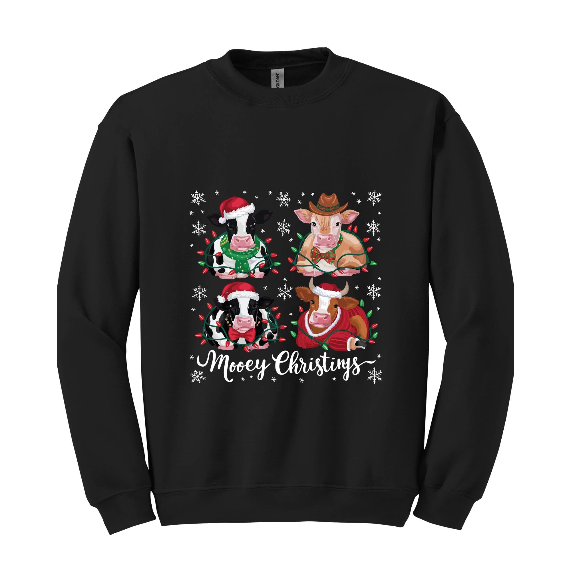 Mooey Christmas Cow Sweatshirt, Cow Lover Gift, Funny Christmas Shirt, Holiday Sweater, Farm Christmas Shirt, Animal Lovers Sweatshirt