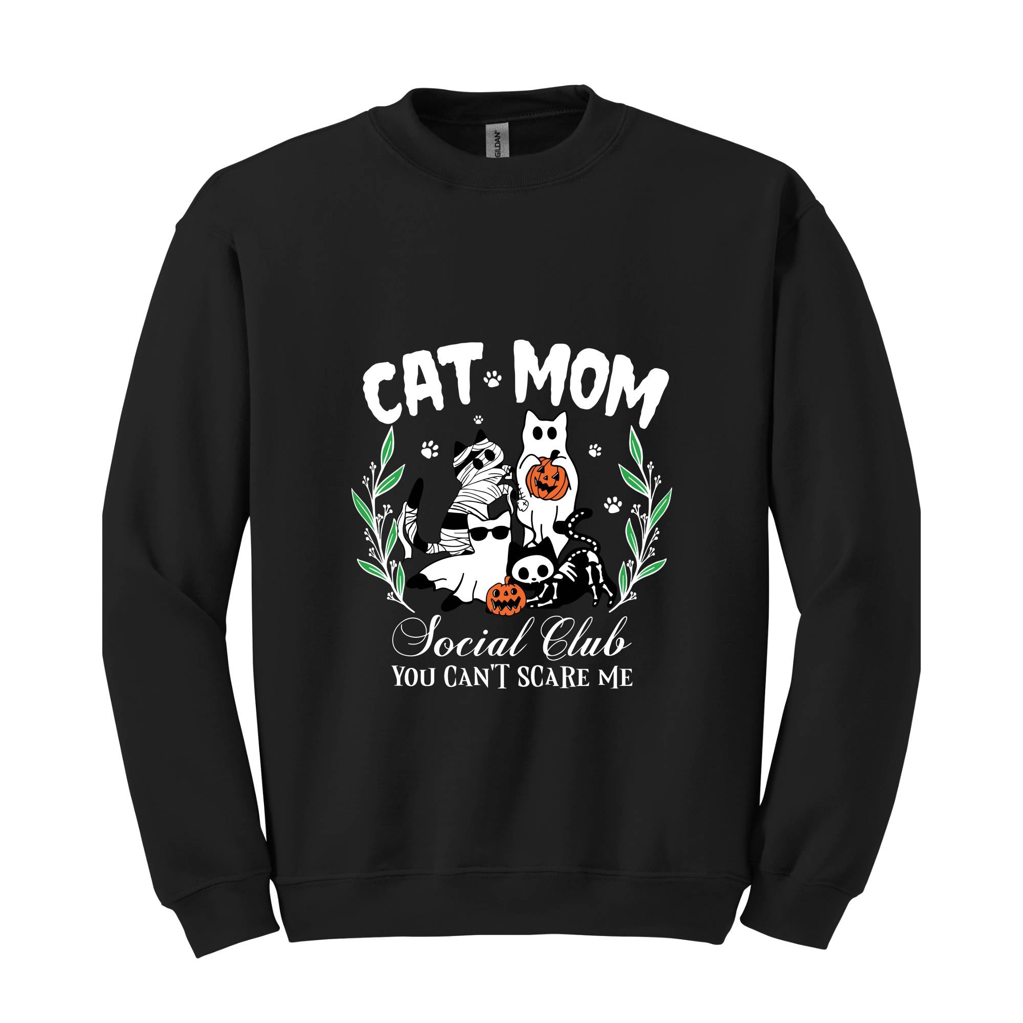 Halloween Cat Mom Sweatshirt, Cat Mom Social Club Sweater, Spooky Season, Cat Mom Sweatshirt, Spooky Cat Sweater