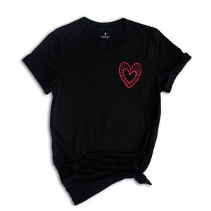 Pocket Heart Shirt, Valentine Day T Shirt, Love Heart Shirt, Love T Shirt, Girlfriend Shirt Gift, Wife Shirts, Cute Love T-shirt