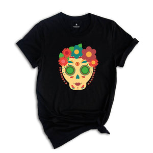 Mexican Skulls Tee, Skulls Shirt, Mexican T-Shirt, Mexican Fashion, Skull and Roses Tee, Colorful Skulls