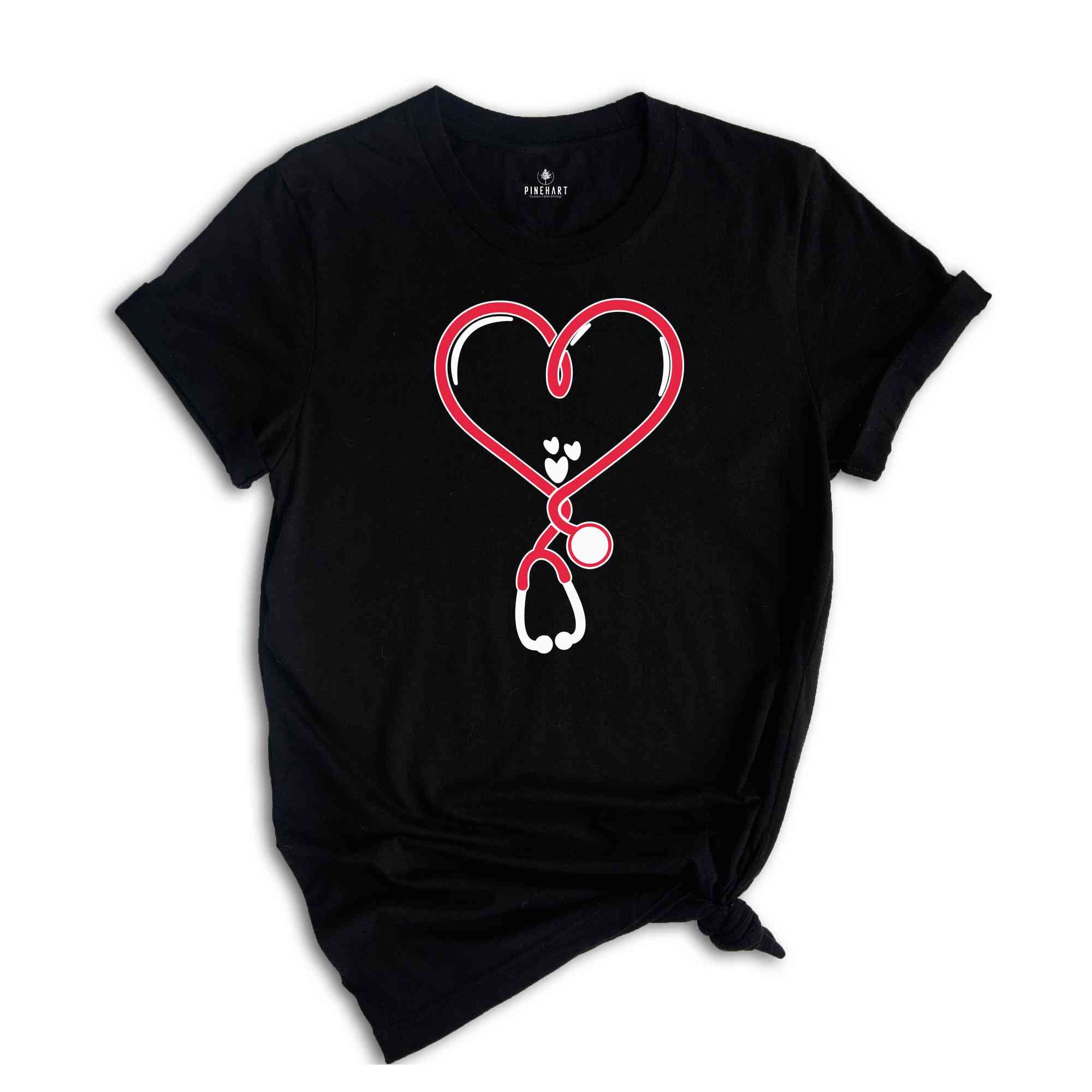 Valentine's Day Stethoscope Shirt, Valentine Nurse Tee, Valentine Doctor Tshirt, Heart Stethoscope, Valentine Day Nurse Gift