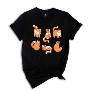 Cat Lovers Tee, Orange Cat Shirt, Gift For Cat Owner, Orange Tabby Cat Shirt, Cute Orange Cats T-shirt