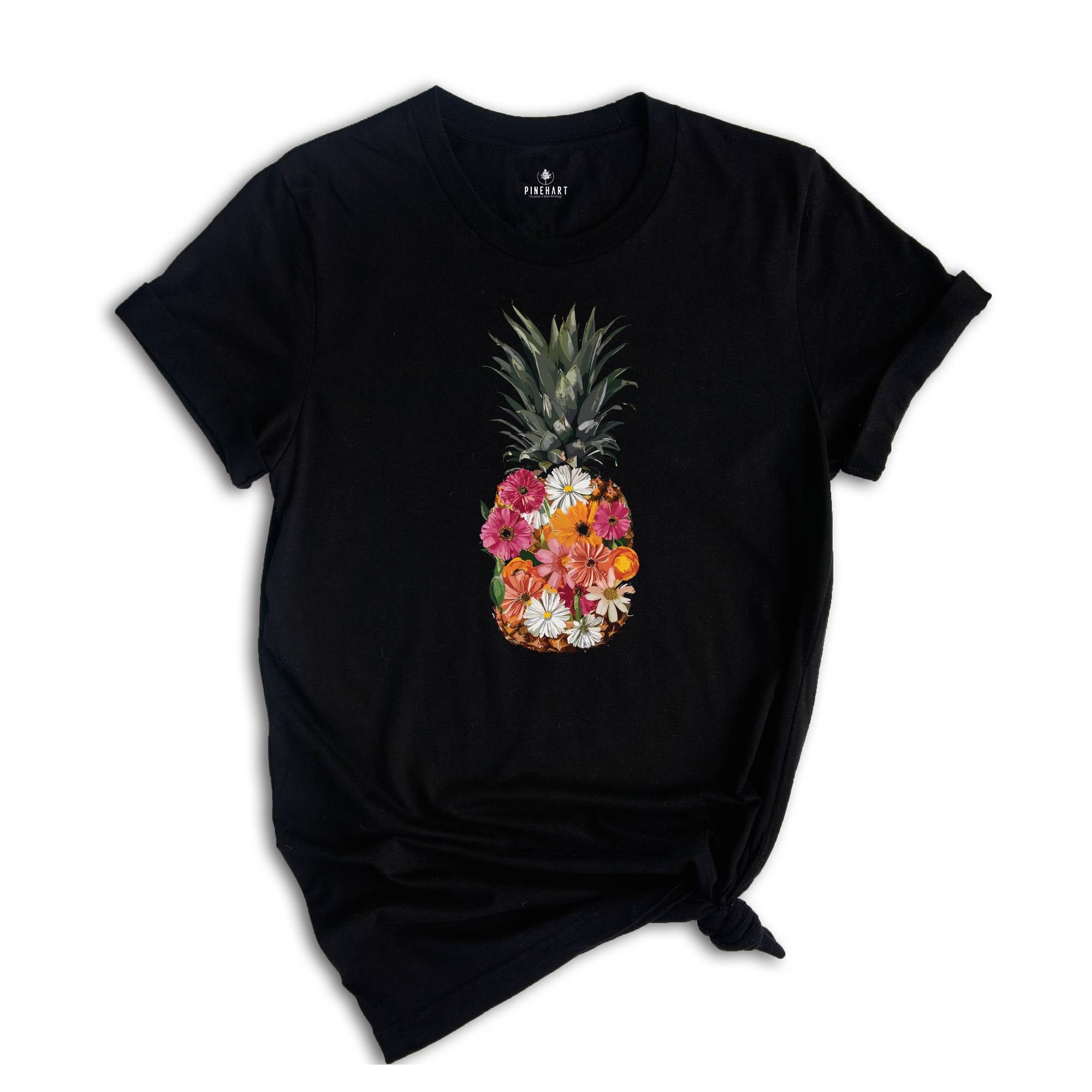 Pineapple Flower Shirt, Cute Hawaii Shirt, Flower Shirt, Aloha Beaches Shirt, Travel Shirt, Matching Family Vacation Shirt