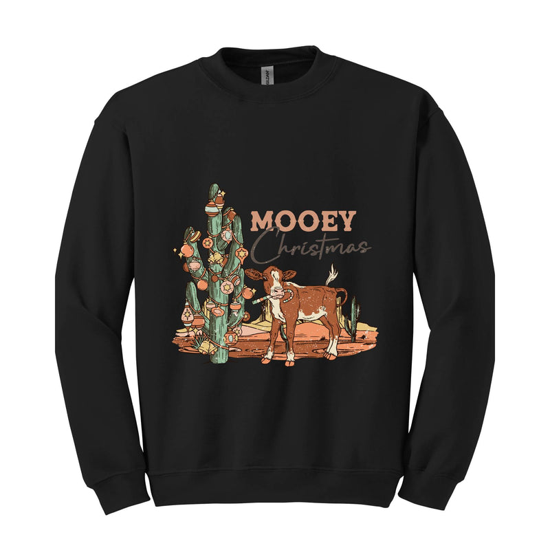 Mooey Christmas Sweatshirt, Western Christmas Sweater, Cowboy Christmas Sweatshirt, Country Christmas