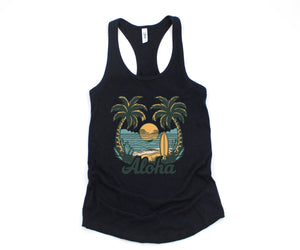 Aloha Beach Tank, Aloha Tank Top, Hawaiian Tank Top, Beach Tanks, Summer Tank Top, Vacation Tank, Summer Tank Tops, Hawaii Tank Top