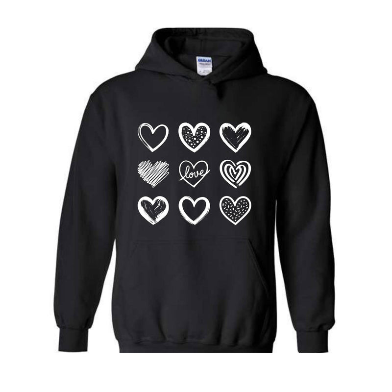 Valentine Heart Pattern Sweatshirt, Valentine's Day Hoodie, Valentine Gift Tee, Heart Gift Hoodie, Valentine Tee, Heart Shirt